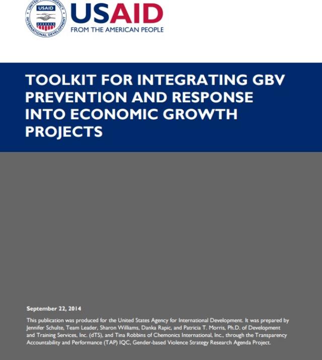 Download Resource: Toolkit for Integrating GBV Prevention and Response into Economic Growth Projects