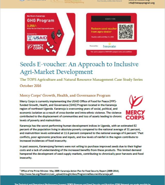 Download Resource: TOPS ANRM Case Study: Seeds E-voucher: An Approach to Inclusive Agri-Market Development