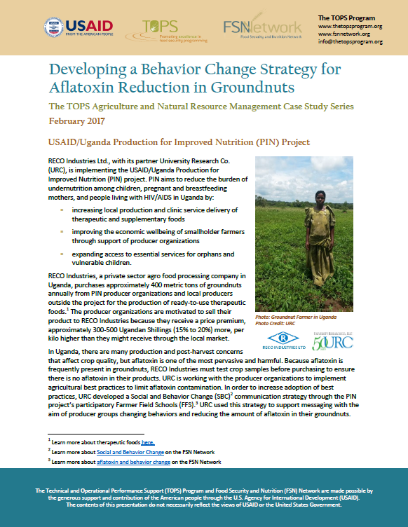Download Resource: Developing a Behavior Change Strategy for Aflatoxin Reduction in Groundnuts