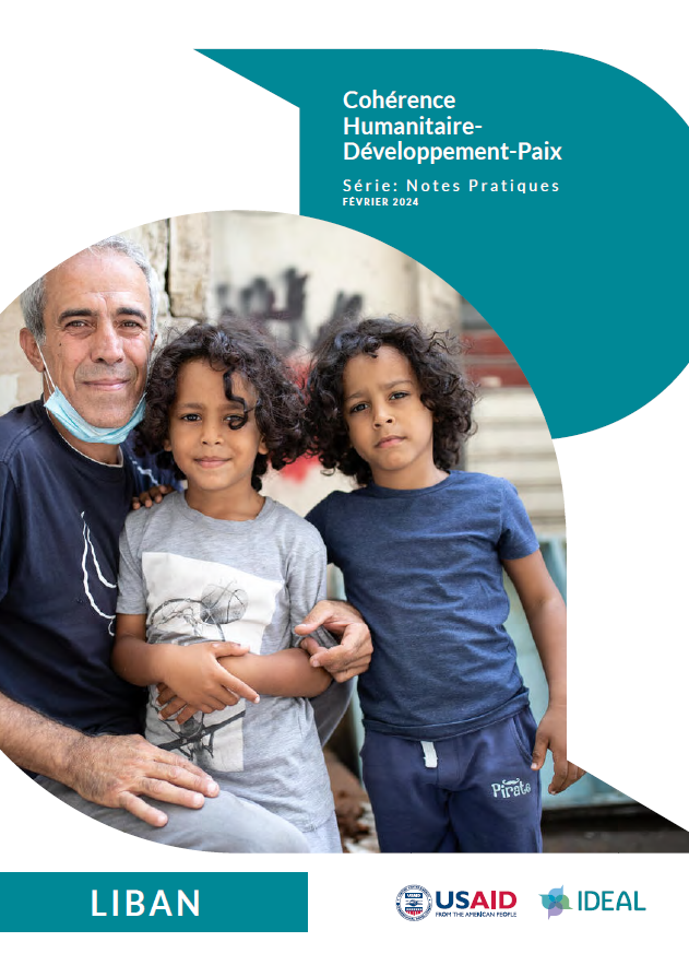Screenshot of the cover of the Lebanon Practice Note, including the USAID and IDEAL logos and an image of a smiling Lebanese man with his two children.