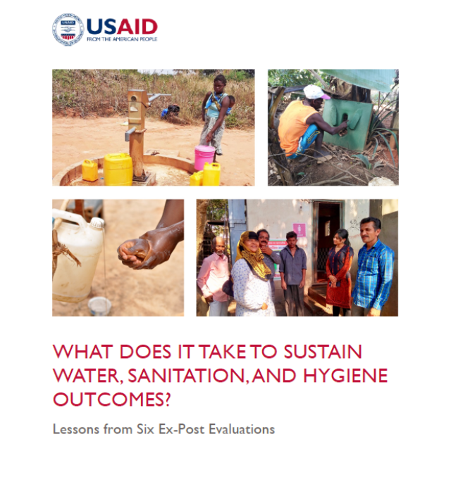 Cover page of USAID report What Does It Take To Sustain Water, Sanitation and Hygiene Outcomes?