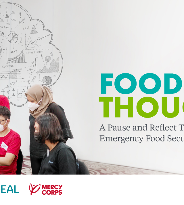 Cover page for Food for Thought: A Pause & Reflect Toolkit for Emergency Food Security Programs toolkit