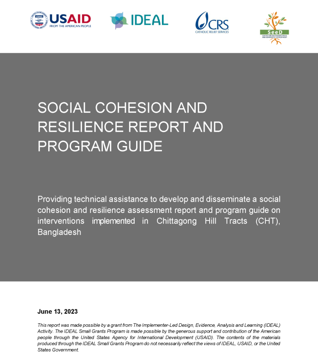 Cover page for Social Cohesion and Resilience Report and Program Guide
