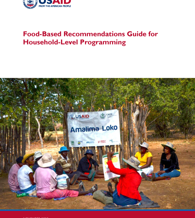 Cover page for Food-Based Recommendations Guide for Household-Level Programming