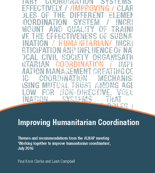 Cover page for Improving Humanitarian Coordination: Themes and Recommendations