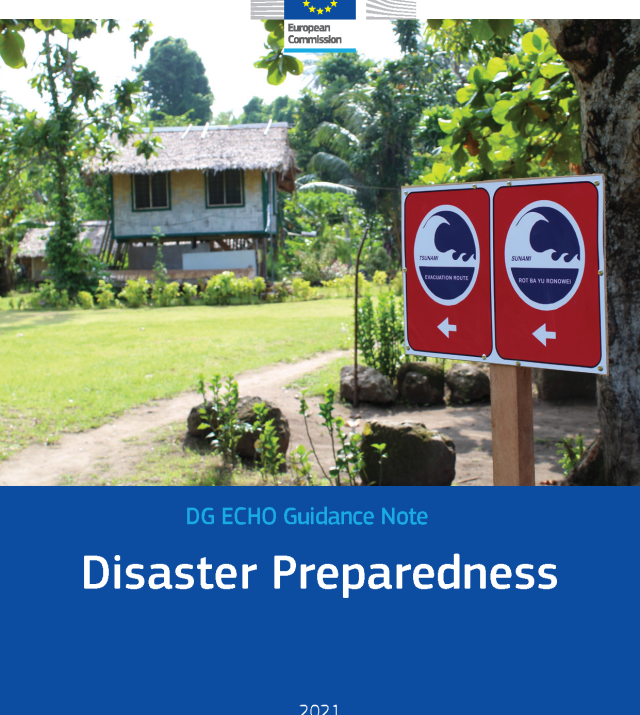 Cover page for Disaster Preparedness Guidance Note