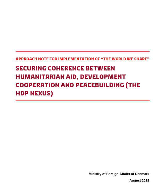 Cover page for Securing Coherence Between Humanitarian Aid, Development Cooperation, and Peacebuilding