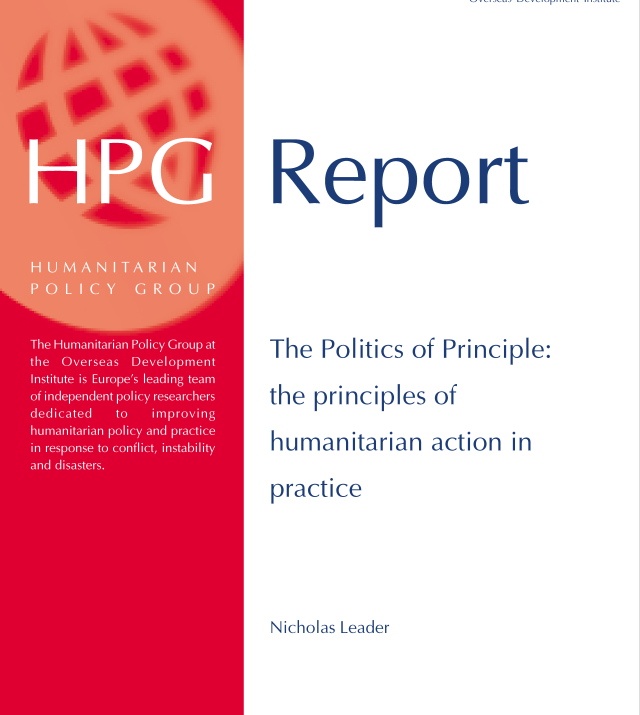 Cover page for The Politics of Principle: The Principles of Humanitarian Action in Practice
