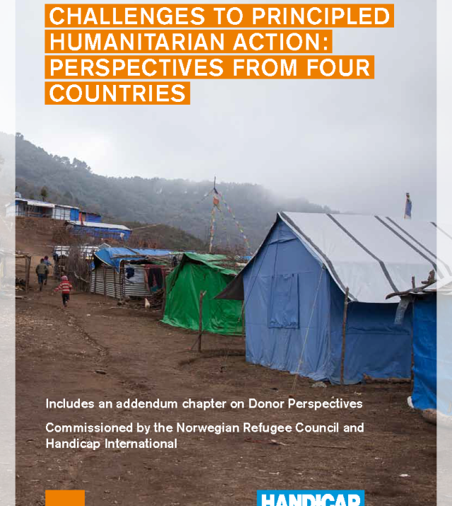 Cover page for Challenges to Principled Humanitarian Action: Perspectives From Four Countries