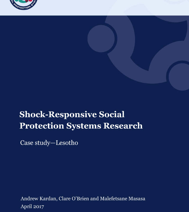 Cover page for Shock-Responsive Social Protection Systems Research: Lesotho Case Study