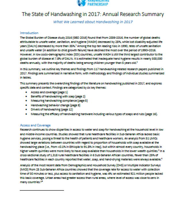 Download Resource: The State of Handwashing in 2017: Annual Research Summary