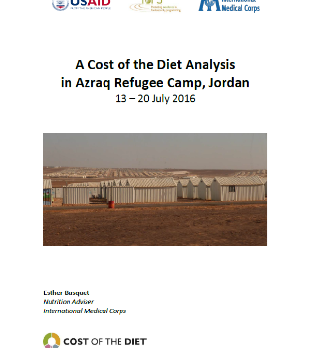 A Cost of the Diet Analysis in Azraq Refugee Camp, Jordan | Food Security  and Nutrition Network
