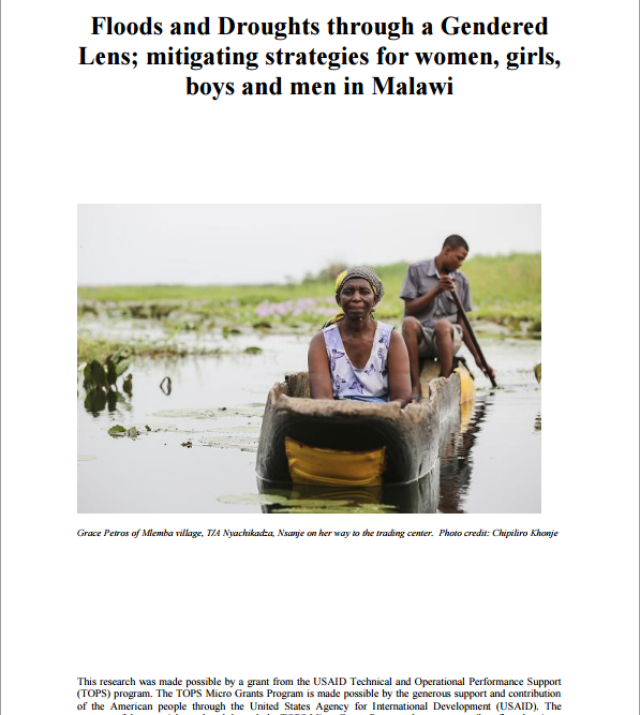 Download Resource: Flood and Droughts through a Gendered Lens; Mitigating Strategies for Women, Girls, Boys and Men in Malawi