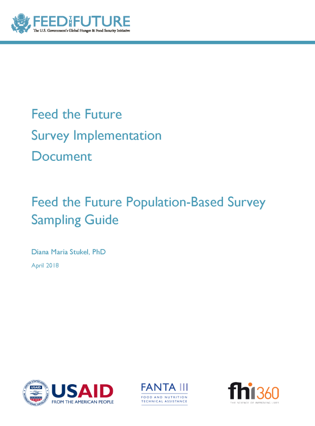 Cover page for Feed the Future Population-Based Survey Sampling Guide