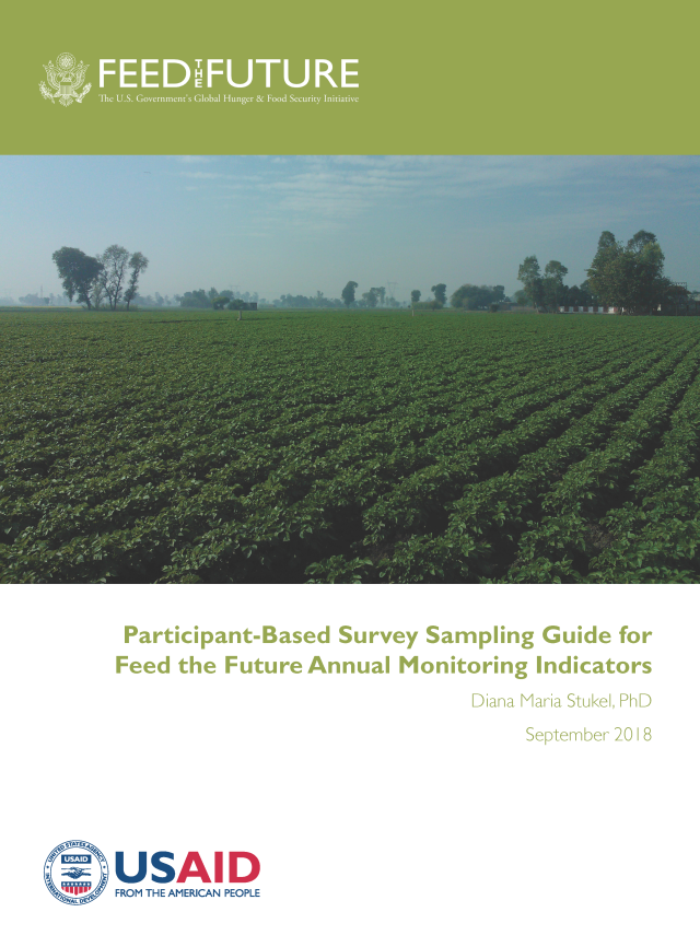 Cover page for Participant-Based Survey Sampling Guide for Feed the Future Annual Monitoring Indicators 