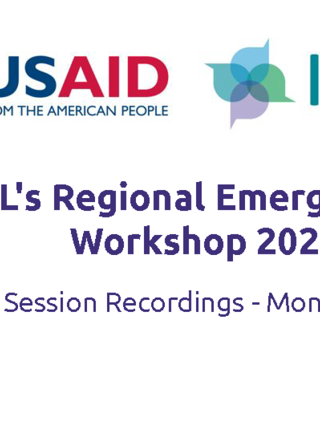 Promotional graphic with USAID and IDEAL logos with text IDEAL's Regional Emergency M&E Workshop 2022 Session Recordings - Monitoring