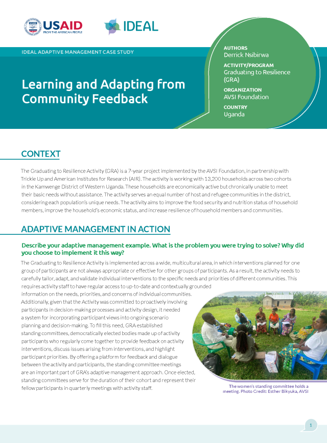 Cover page for Learning and Adapting from Community Feedback