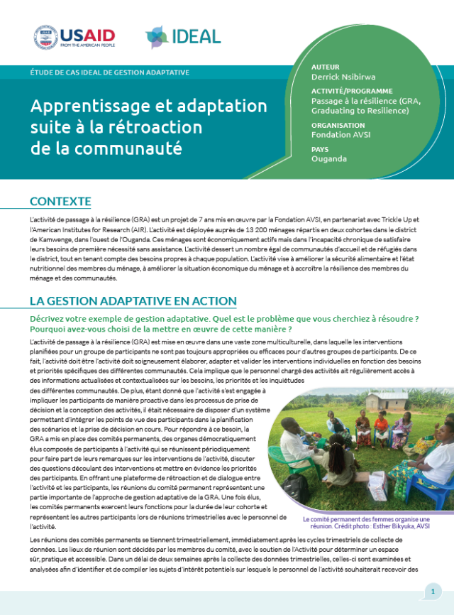 Thumbnail of the first page of Apprentissage et adaptation suite à la rétroaction de la communauté.
