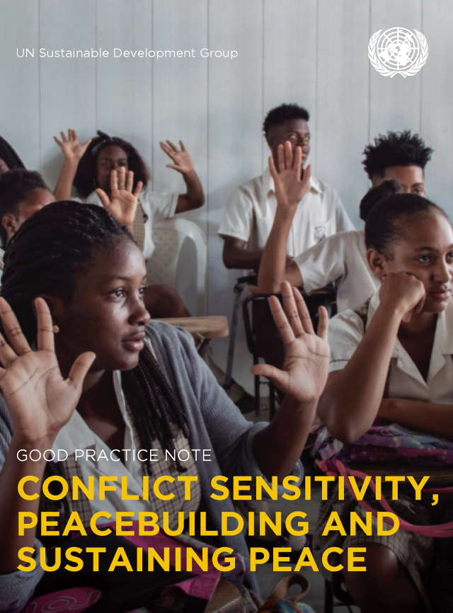 Cover page for Good Practice Note: Conflict Sensitivity, Peacebuilding, and Sustaining Peace