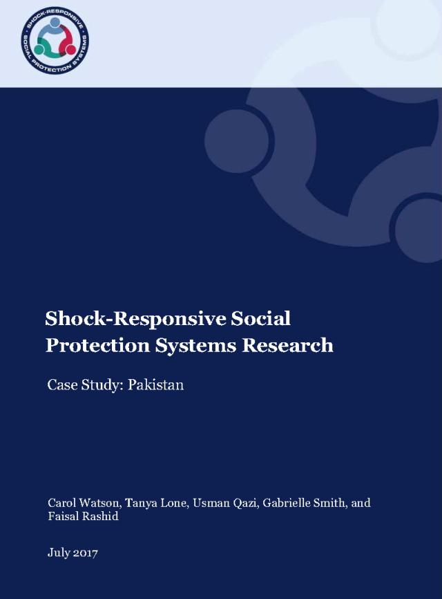Cover page for Shock-Responsive Social Protection Systems Research: Pakistan Case Study