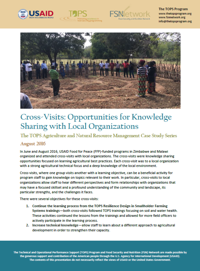 Download Resource: TOPS ANRM Case Study: Cross-Visits: Opportunities for Knowledge Sharing with Local Organizations