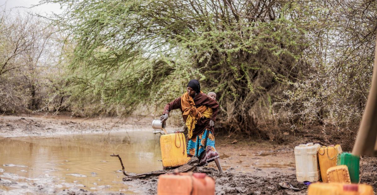 Photo of women fetching water