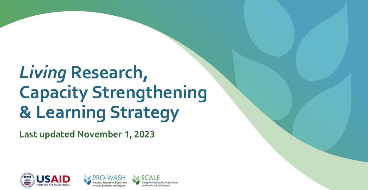 Cover Page for PRO-WASH & SCALE Research, Capacity Strengthening, and Learning Strategy